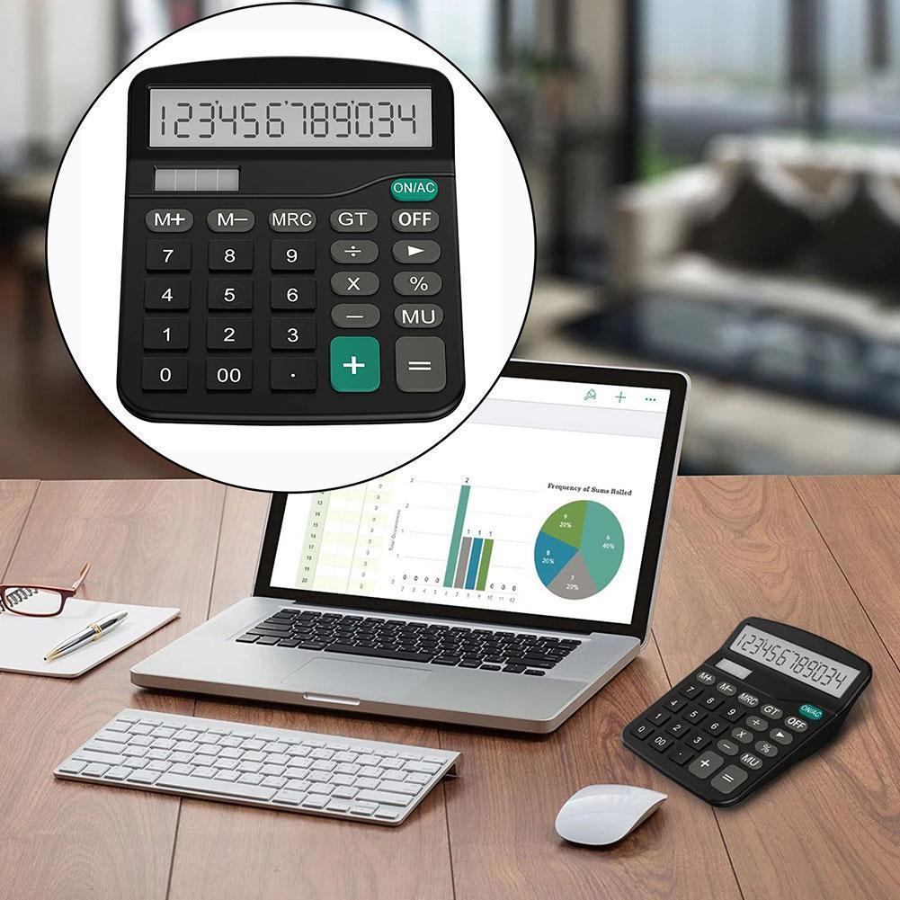 thumbnail image 2 of Wartleves Calculadora electrónica NUEVA de 12 dígitos, pantalla grande, para escritorio, hogar y oficina, 2 of 7