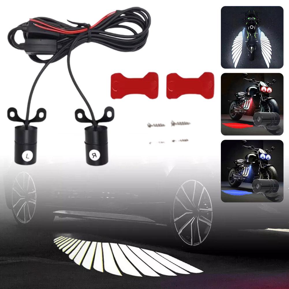 thumbnail image 3 of SGACAI Kit de luces de proyección de alas de ángel para motocicleta Searching Roads, 2 piezas, luces LED para motocicleta, luces de proyector de sombras para motocicletas, luces de bienvenida para, 3 of 7