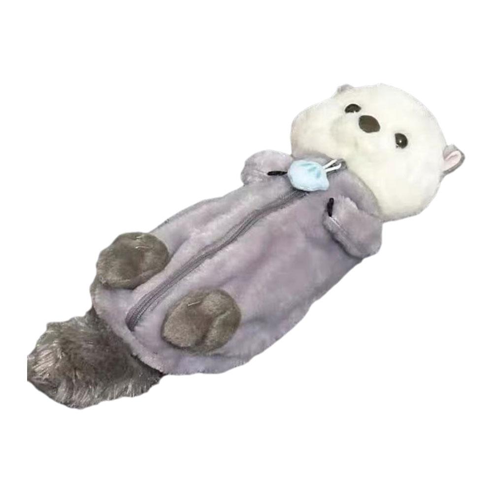 thumbnail image 4 of Ruifaya Estuche para lápices con forma de tiburón de peluche kawaii: bonito estuche para material de oficina para estudiantes, 4 of 7