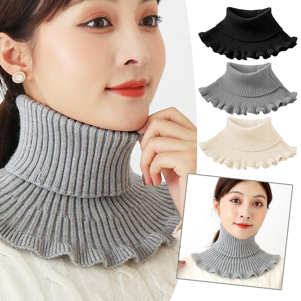 thumbnail image 3 of Ruifaya Bufanda de cuello alto falso para mujer, cuello alto de punto, cuello falso D3P0, 3 of 7
