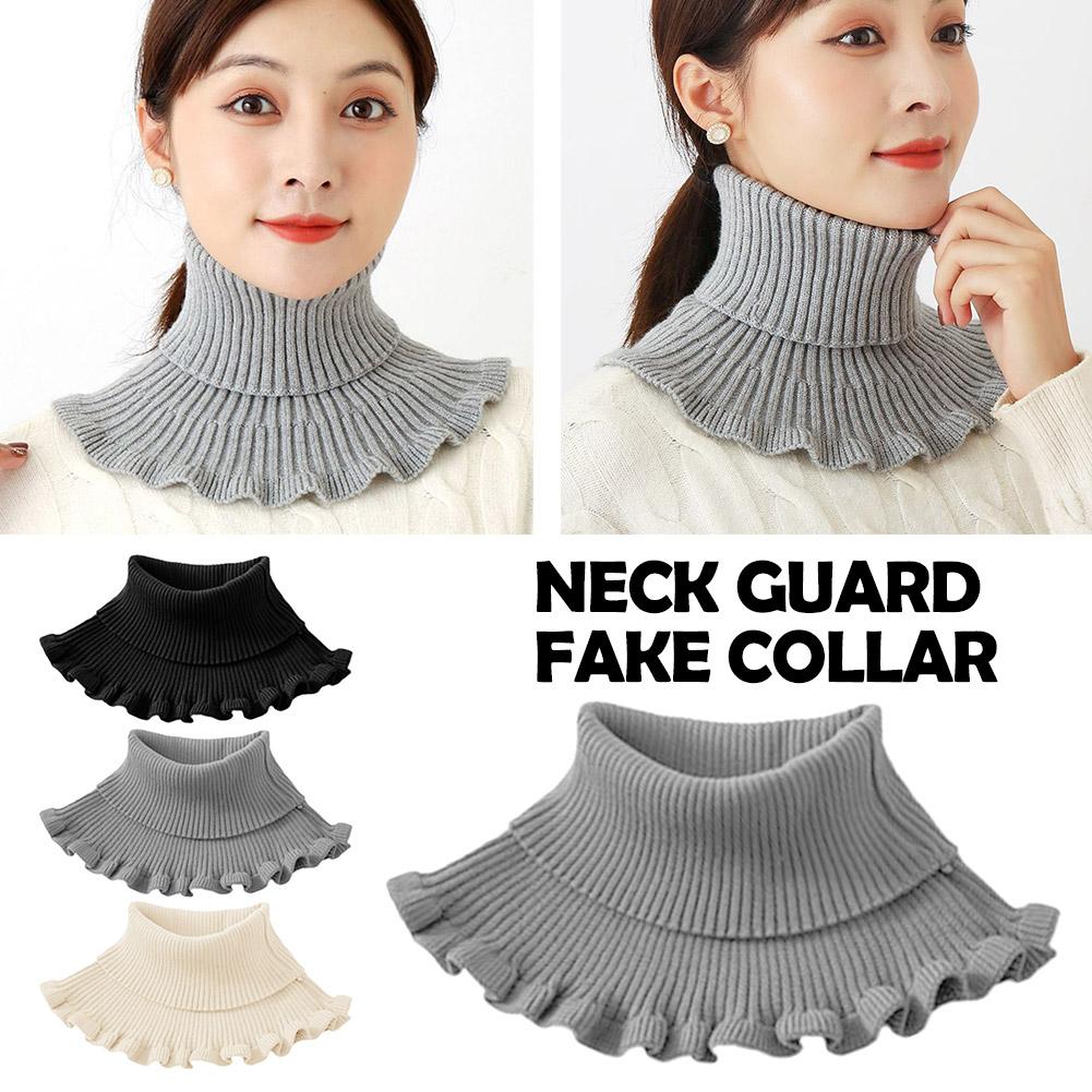 thumbnail image 2 of Ruifaya Bufanda de cuello alto falso para mujer, cuello alto de punto, cuello falso D3P0, 2 of 7