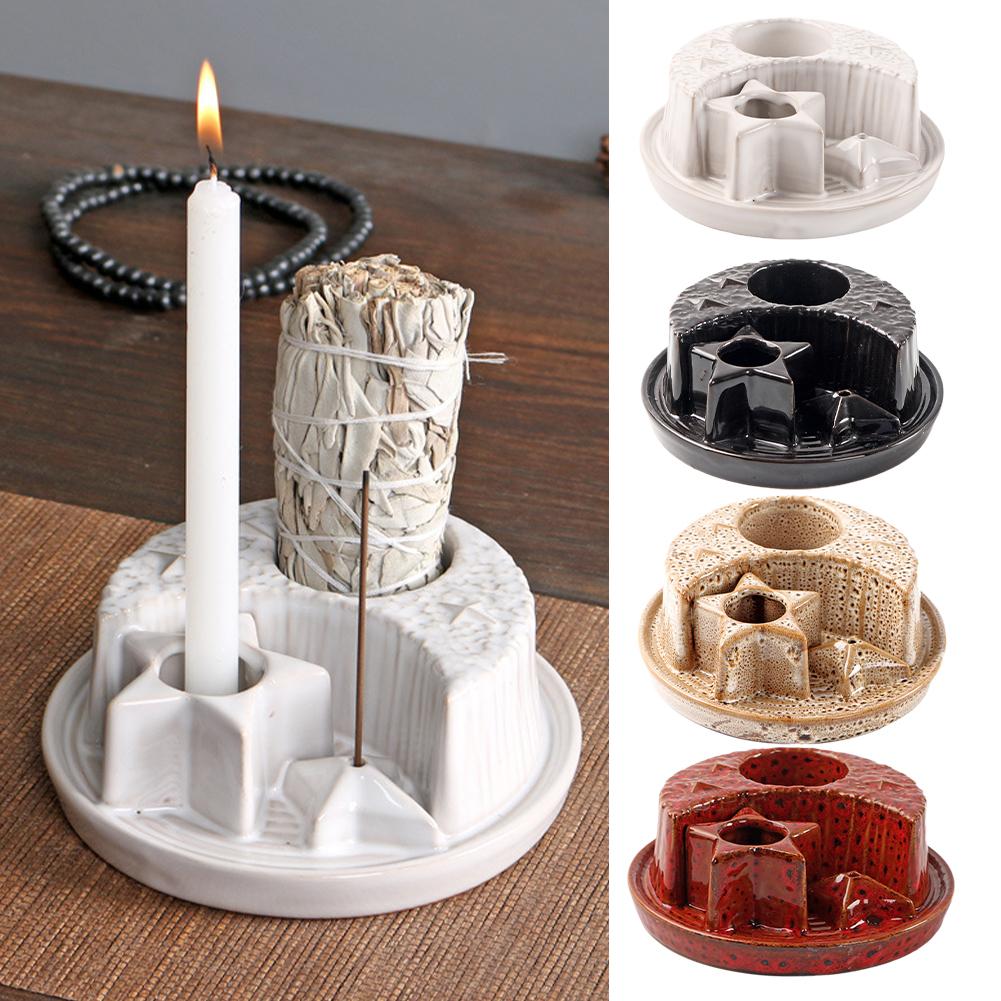 thumbnail image 4 of Ruifaya Candelabro de Palo Santo de Salvia Candelabro Decoraciones Chimenea 1 en Quemador 4, 4 of 7