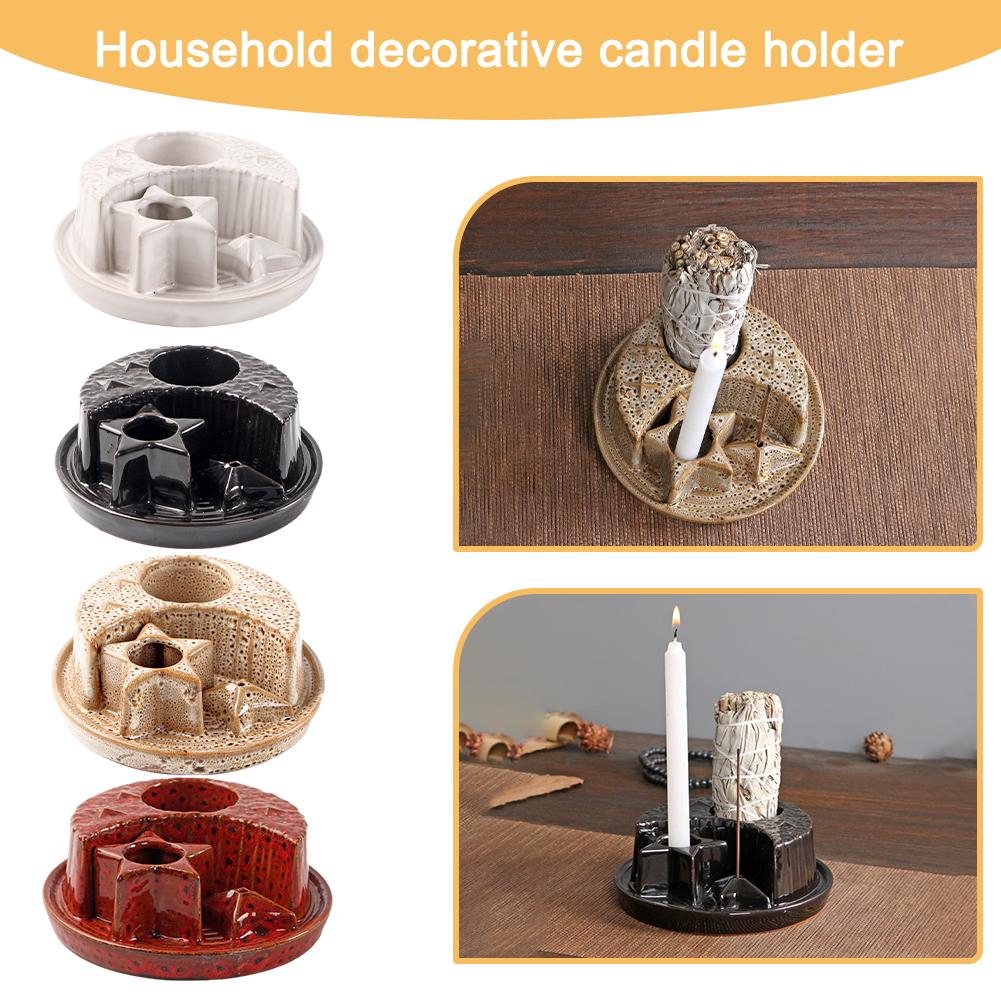 thumbnail image 3 of Ruifaya Candelabro de Palo Santo de Salvia Candelabro Decoraciones Chimenea 1 en Quemador 4, 3 of 7