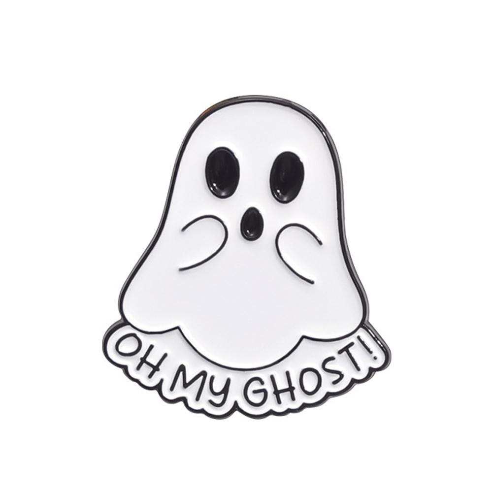 thumbnail image 3 of Wartleves GHYJPAJK Broche de esmalte lindo fantasma, alfileres de Halloween, alfileres de Halloween para mujeres/hombres, alfileres de esmalte de espíritu volador de calabaza de Boo de dibujos animado, 3 of 7