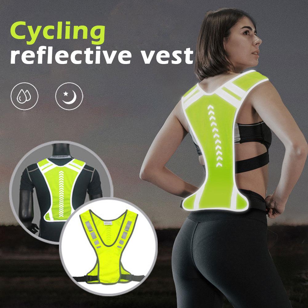 thumbnail image 3 of Wartleves Chaleco elástico reflectante para exteriores, para correr de noche, ciclismo, ajustable, seguro, 3 of 7