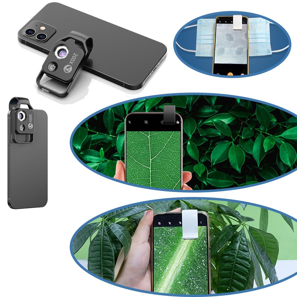 thumbnail image 2 of Wartleves Lente con clip y aumento Nano Zoom 200x para microscopio profesional de teléfono, para joyería, jade, con clip para teléfono 2024 2024 cpl nano 2024 cpl zoom para iphone 200x cpl nano para n, 2 of 7