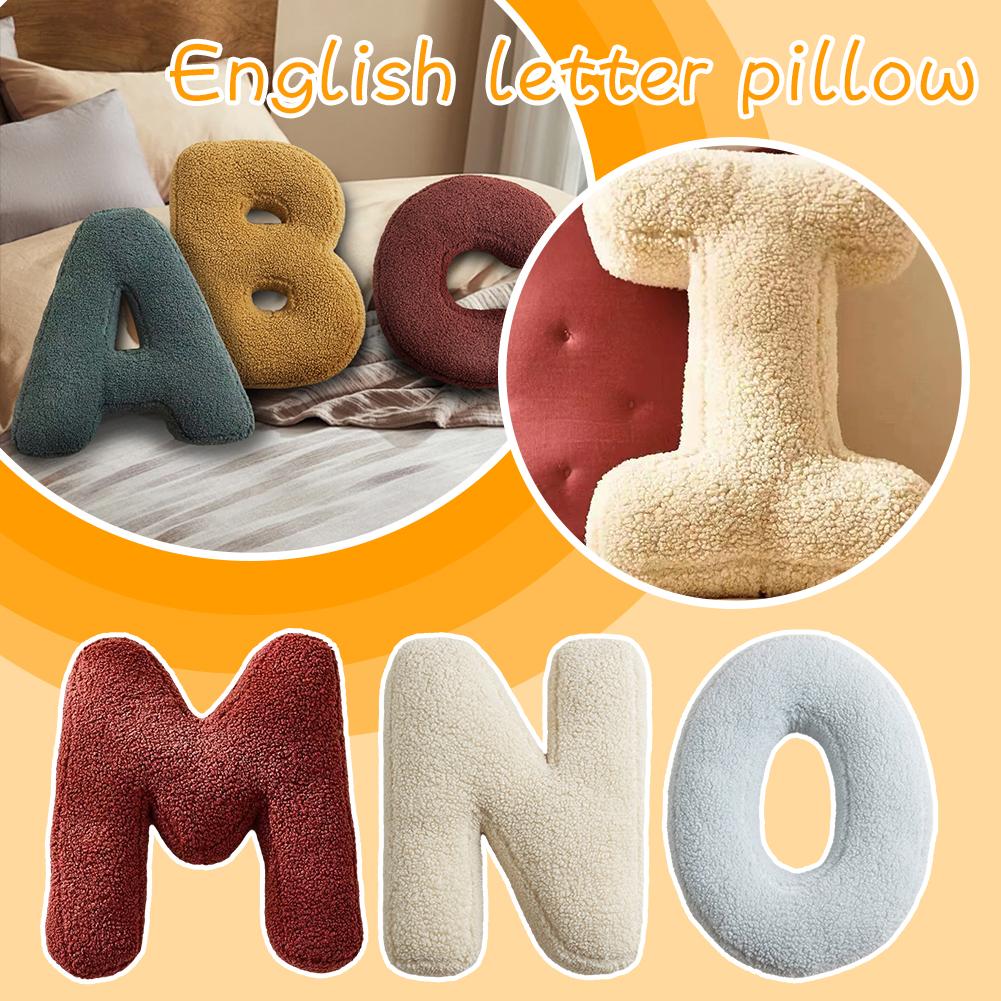 thumbnail image 2 of Ruifaya Almohada con letras, almohada con letras en inglés, cojín suave, alfabeto decorativo, 2 of 7