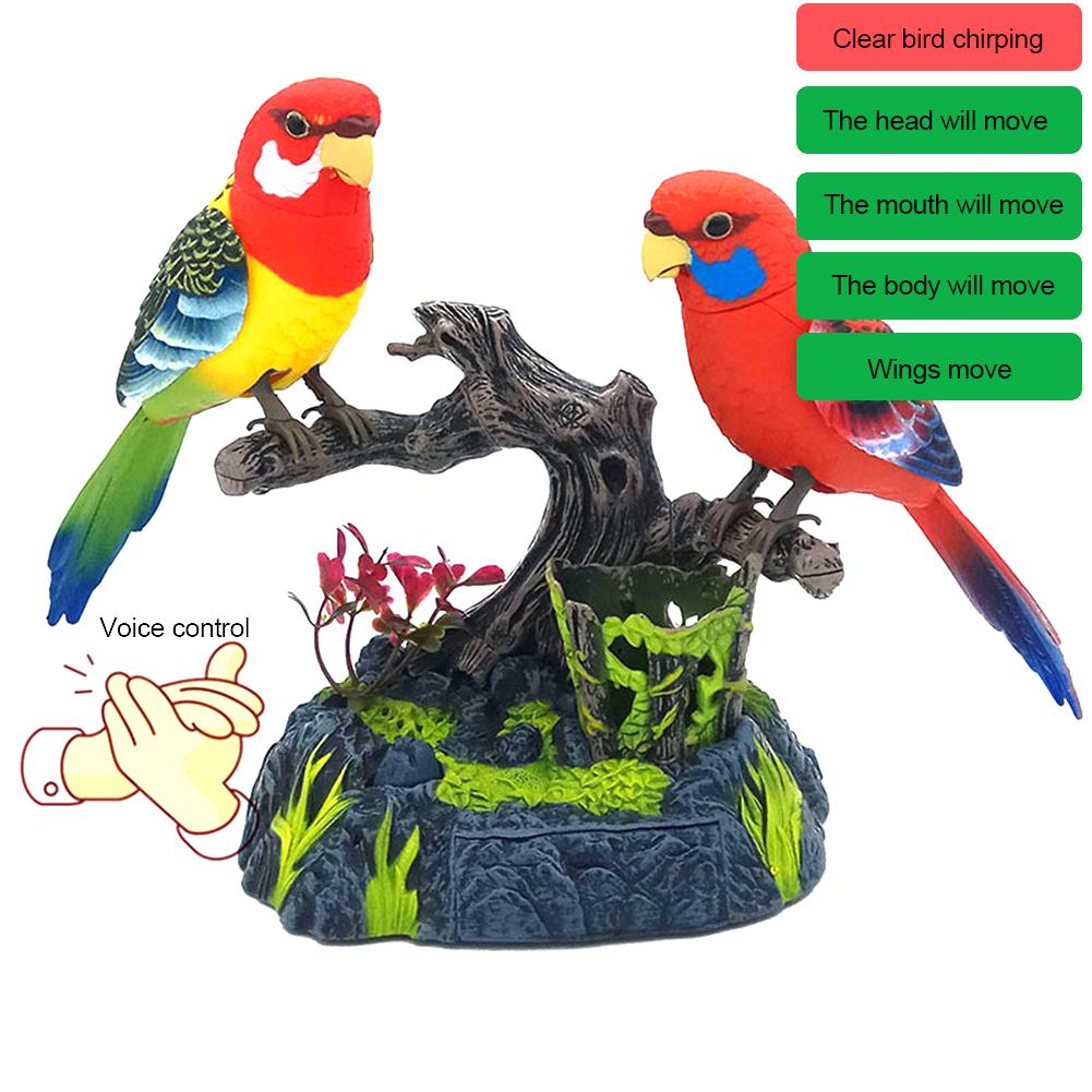 thumbnail image 4 of Wartleves Pájaros eléctricos Control de voz Loros parlantes Regalo de oficina Decoración nuevo, 4 of 7