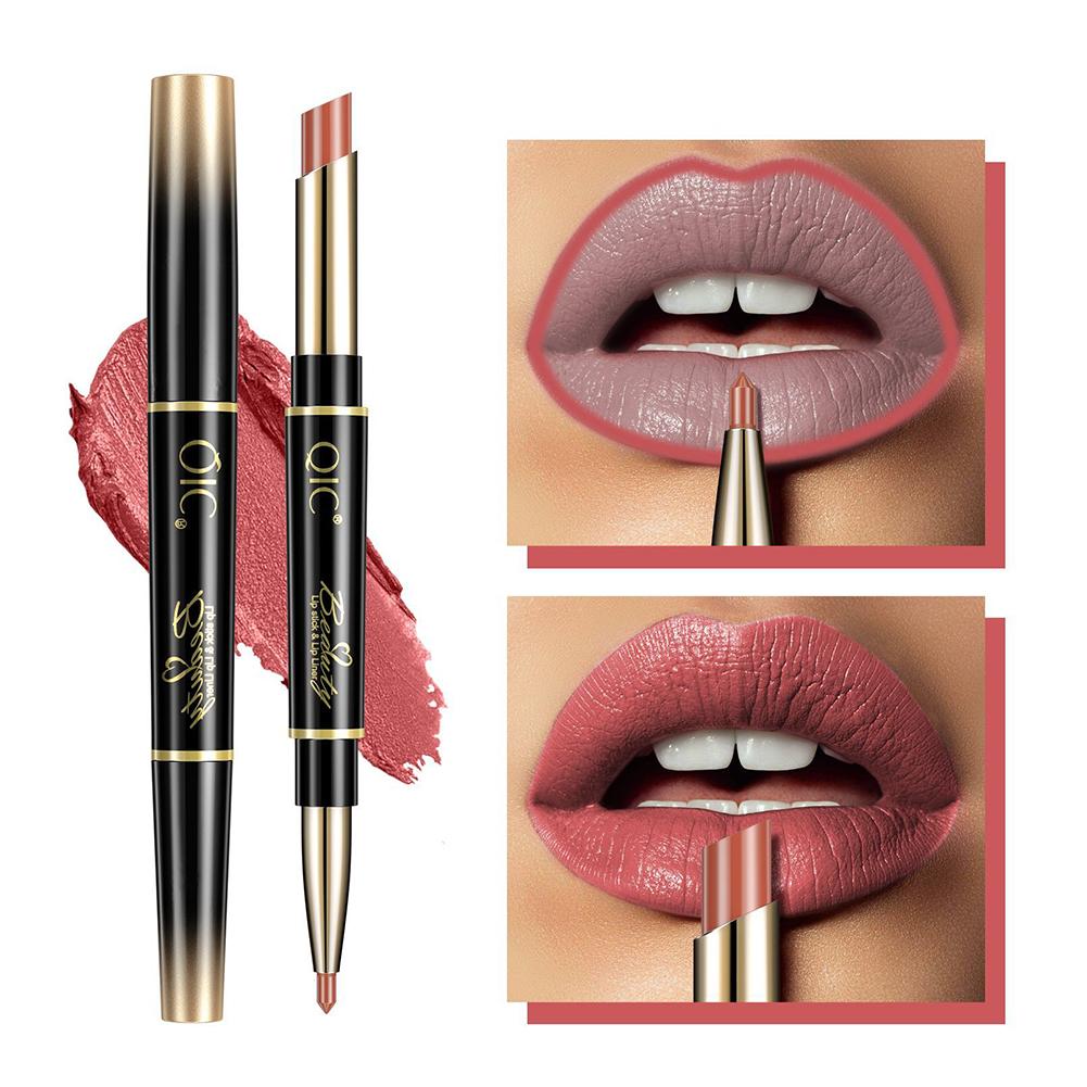 thumbnail image 5 of Wartleves Lápiz labial automático de doble punta, delineador de labios mate, resistente al agua y al desvanecimiento^, 5 of 7
