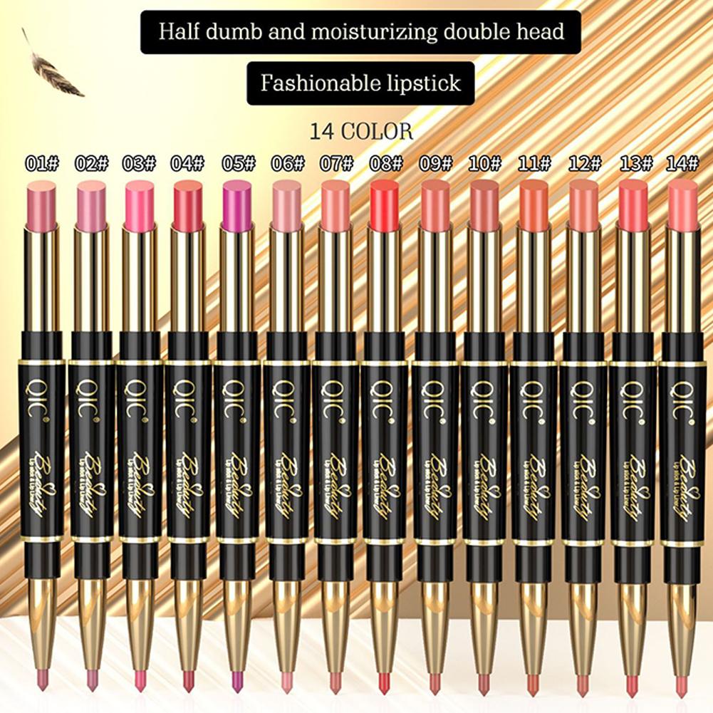 thumbnail image 2 of Wartleves Lápiz labial automático de doble punta, delineador de labios mate, resistente al agua y al desvanecimiento^, 2 of 7