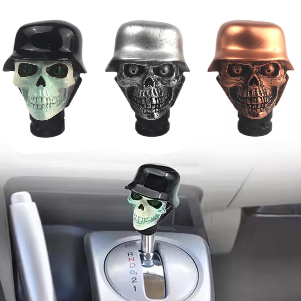 thumbnail image 3 of Wartleves Pomo de palanca de cambios de coche con forma de calavera de Halloween, de acero, para coche manual universal, lote F2, 3 of 7