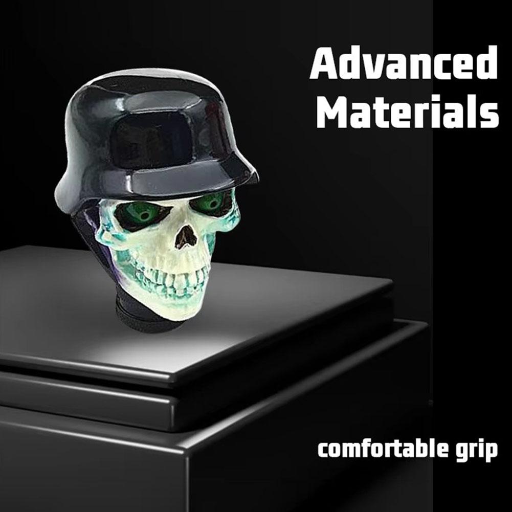 thumbnail image 4 of Wartleves Pomo de palanca de cambios de coche con forma de calavera de Halloween, de acero, para coche manual universal, lote F2, 4 of 7
