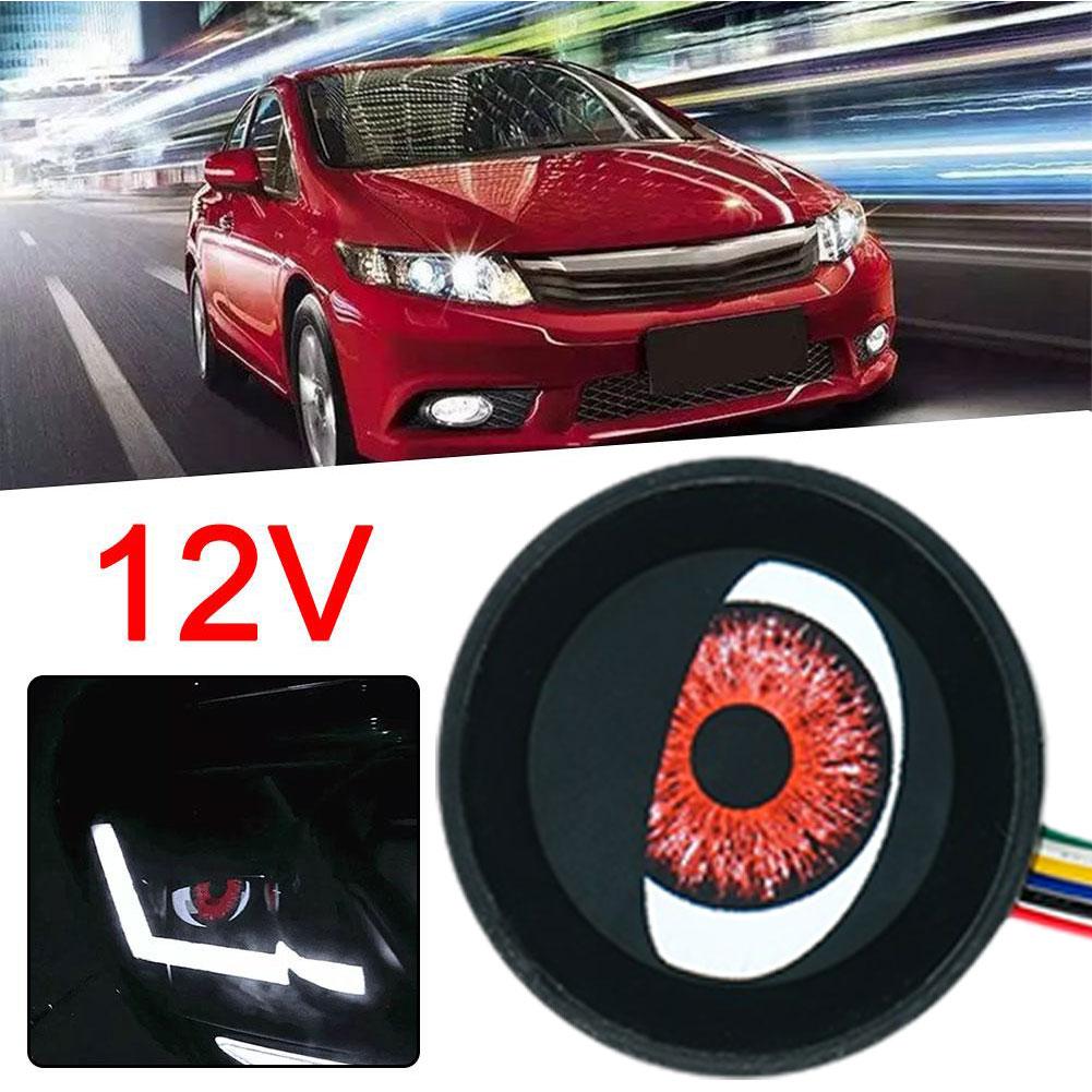thumbnail image 3 of Wartleves Luz decorativa para coche Trredrins Dynamic Devil Demo Eyes para faros antiniebla, actualización de diseño, luz wifi de 12 V, 3 of 7