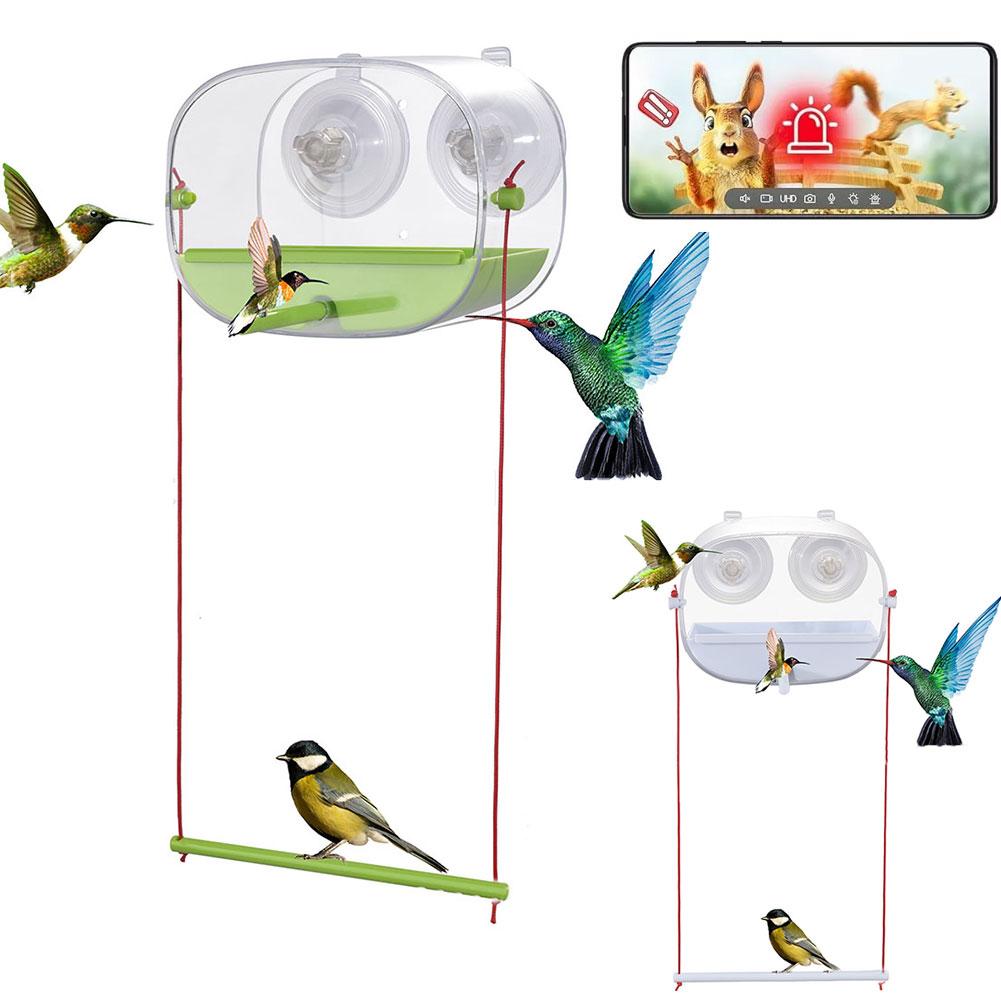 thumbnail image 2 of Ruifaya Comedero para colibríes con cámara, cámara para comedero para colibríes con versión nocturna HD 1080P, cámara para observación de aves con WiFi, comedero inteligente para colibríes para jard, 2 of 7