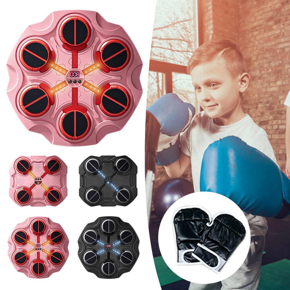 thumbnail image 3 of Ruifaya 2024 Nueva máquina de boxeo con música inteligente para niños con guantes de boxeo, máquina de boxeo inteligente con Bluetooth con LED electrónico montado en la pared, ritmo de ataque ajusta, 3 of 7