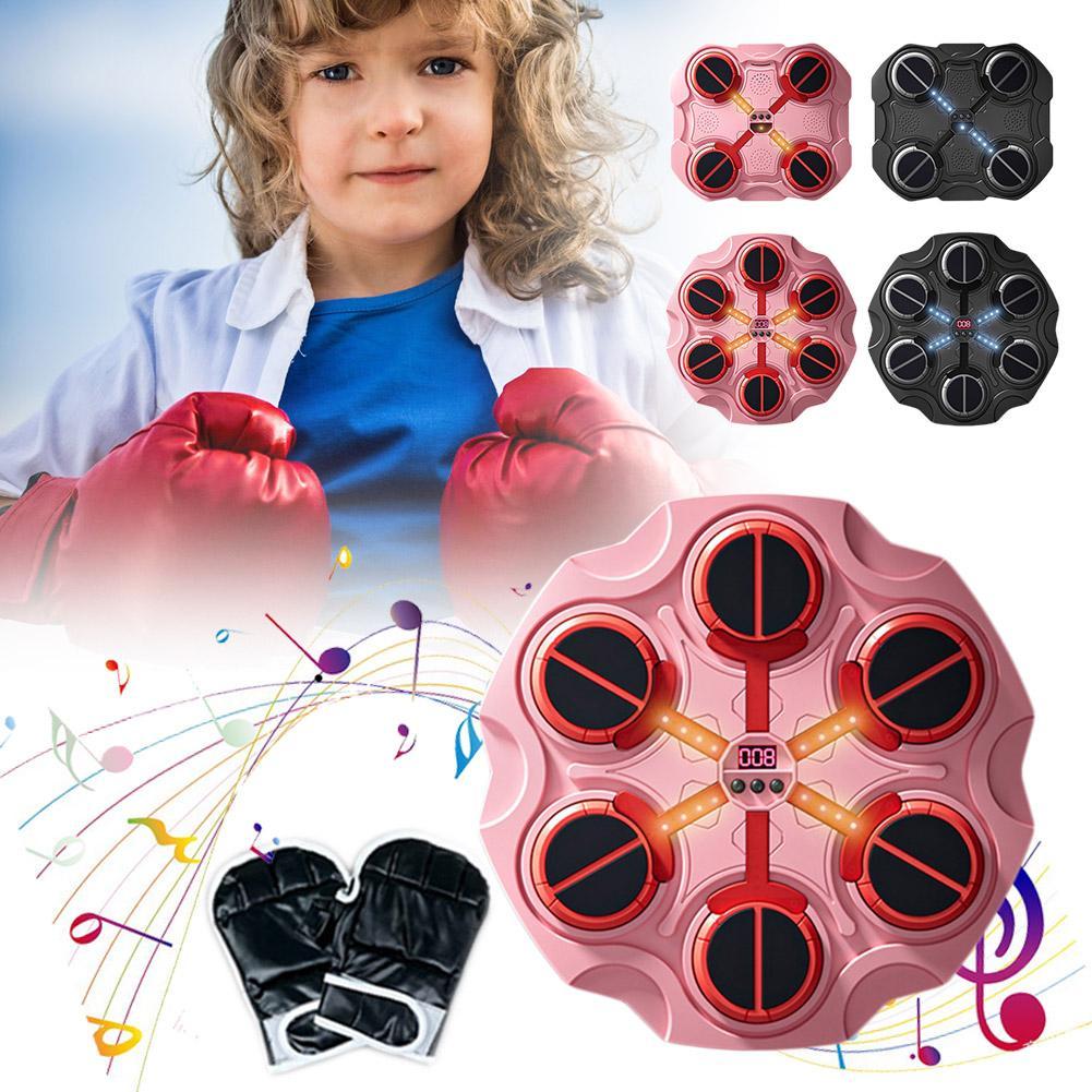 thumbnail image 2 of Ruifaya 2024 Nueva máquina de boxeo con música inteligente para niños con guantes de boxeo, máquina de boxeo inteligente con Bluetooth con LED electrónico montado en la pared, ritmo de ataque ajusta, 2 of 7