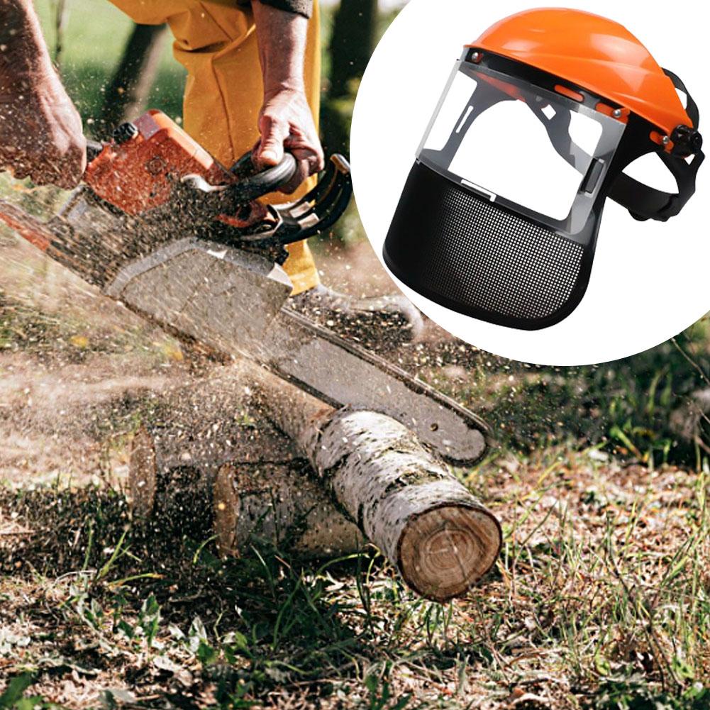 thumbnail image 3 of Wartleves Casco de seguridad para jardín de acero inoxidable, recortador de césped, sombrero, máscara de malla completa/cara, 3 of 7