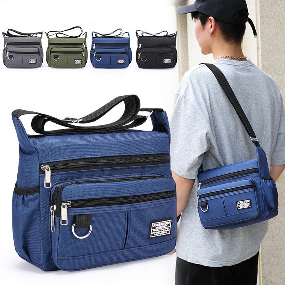 thumbnail image 3 of Ruifaya Bolso de hombro para hombre, bolso de mensajero de tela Oxford impermeable, bolso cruzado informal>, 3 of 7