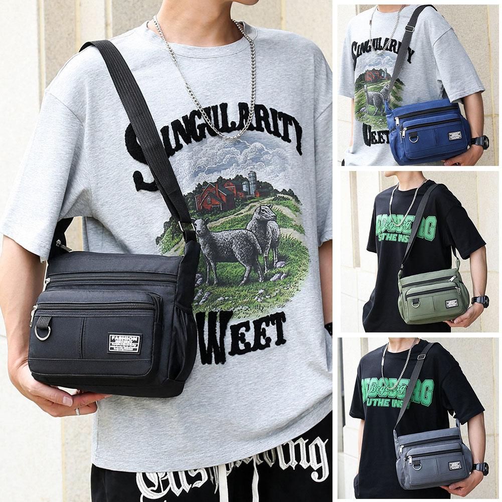 thumbnail image 2 of Ruifaya Bolso de hombro para hombre, bolso de mensajero de tela Oxford impermeable, bolso cruzado informal>, 2 of 7