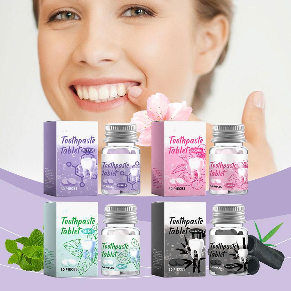 thumbnail image 3 of Wartleves Pasta de dientes con menta, 30 comprimidos, blanqueadora, elimina el mal aliento y la lengua cubierta >β `δ, 3 of 7