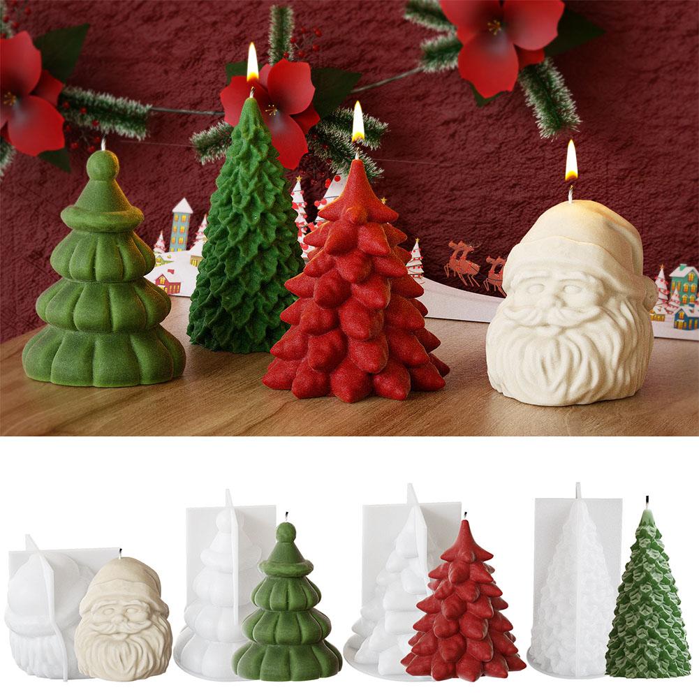 thumbnail image 3 of SGACAI Molde de silicona para vela de Papá Noel en 3D Molde para vela de árbol de Navidad, 3 of 7