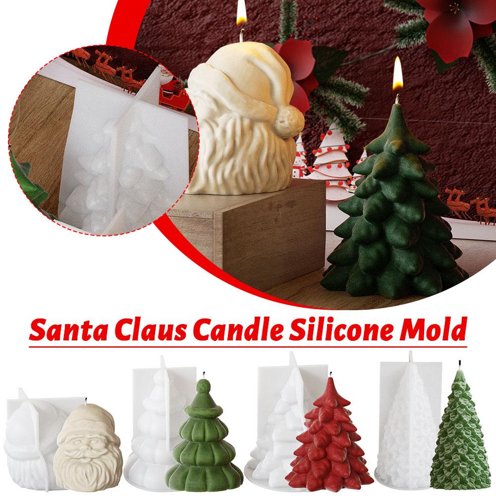 thumbnail image 2 of SGACAI Molde de silicona para vela de Papá Noel en 3D Molde para vela de árbol de Navidad, 2 of 7