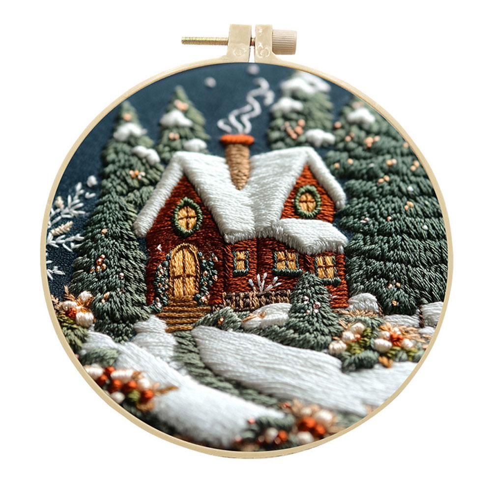 thumbnail image 5 of Wartleves Kit de bordado navideño, kits de punto de cruz navideños, kit de bordado de invierno, kits de bordado navideño para adultos, patrones de bordado navideño, para principiantes adultos, 5 of 7
