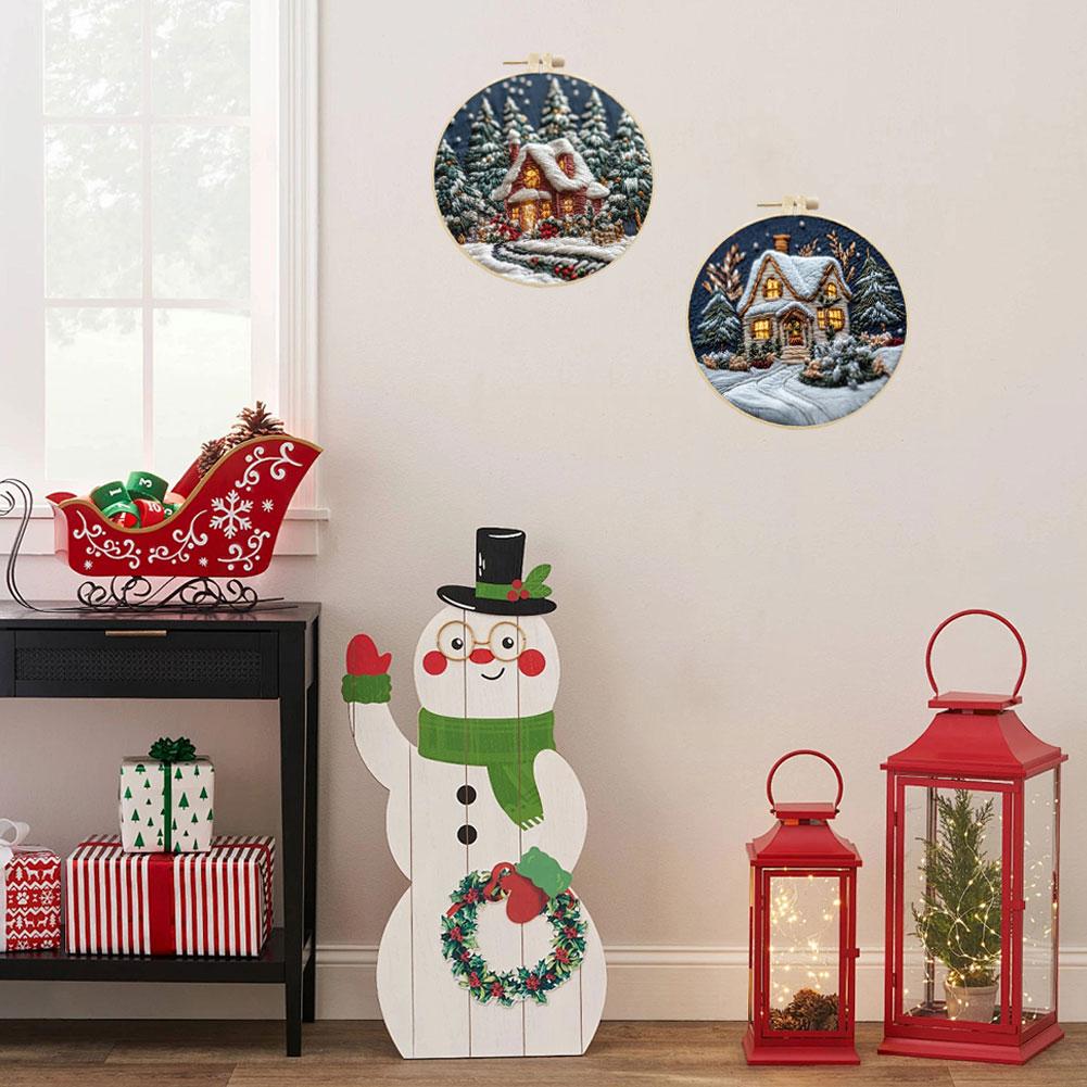 thumbnail image 4 of Wartleves Kit de bordado navideño, kits de punto de cruz navideños, kit de bordado de invierno, kits de bordado navideño para adultos, patrones de bordado navideño, para principiantes adultos, 4 of 7