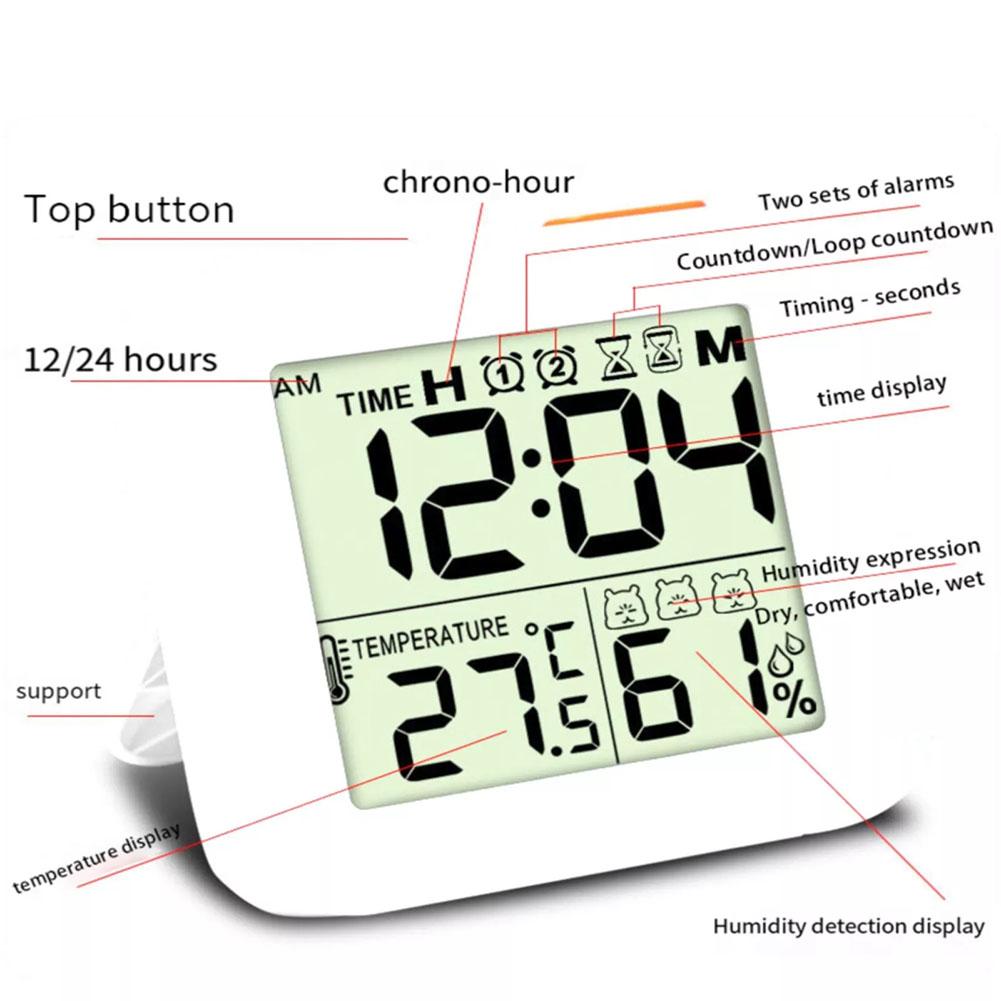 thumbnail image 4 of SGACAI Reloj de ducha digital con alarma, termómetro, higrómetro, pared, resistente al agua, 4 of 7