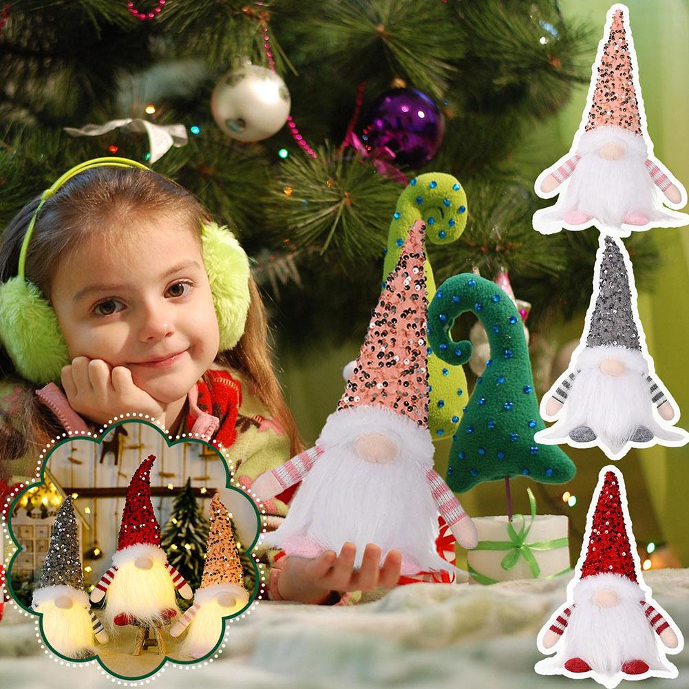 thumbnail image 2 of Ruifaya Figura de elfo de Papá Noel hecha a mano con luz LED de 1/3 x, 2 of 7