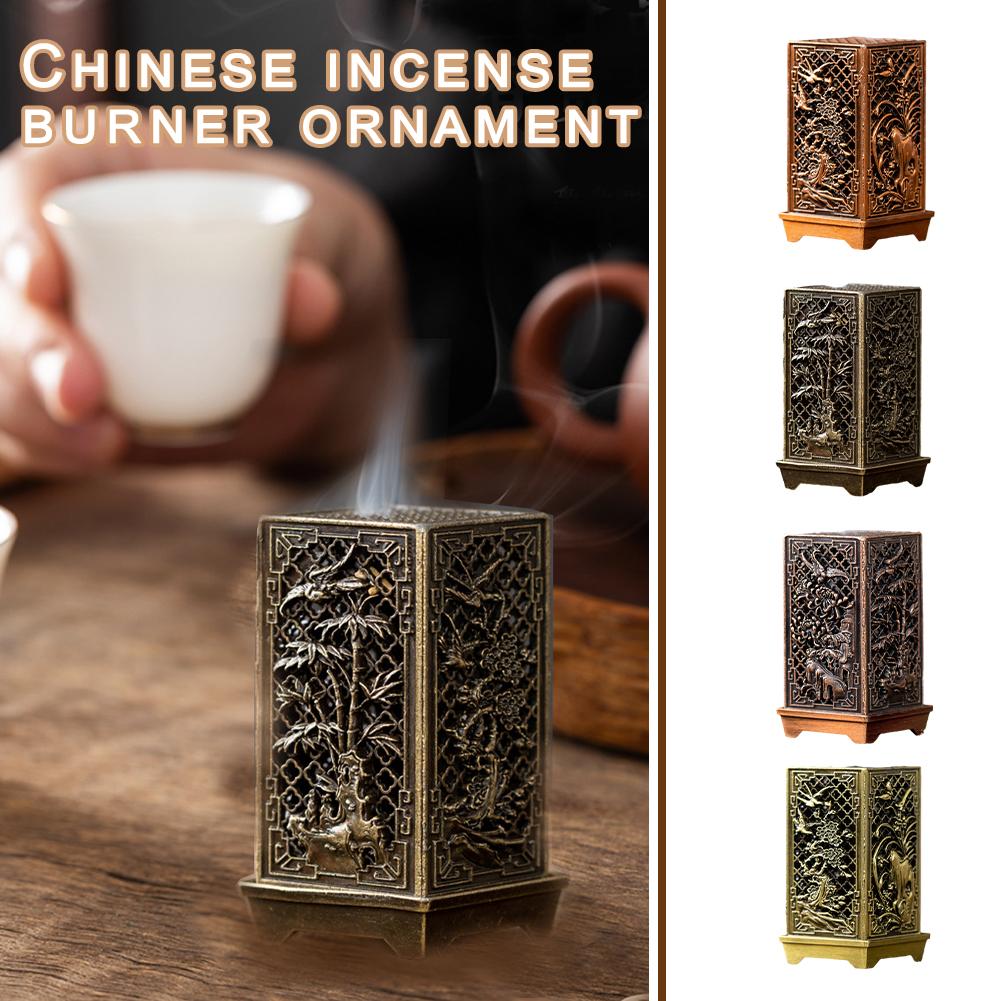 thumbnail image 4 of SGACAI Quemador de incienso vertical cuadrado Quemador de incienso de aleación Xiaoxiangyun, 4 of 7