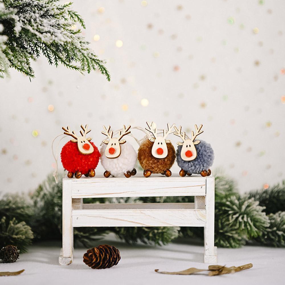 thumbnail image 4 of SGACAI Adornos de alce navideño LQQDREX, adornos colgantes de ciervo de fieltro navideño para árbol de Navidad, regalo colgante de árbol de Navidad, decoración colgante de alce con pompón de corder, 4 of 7