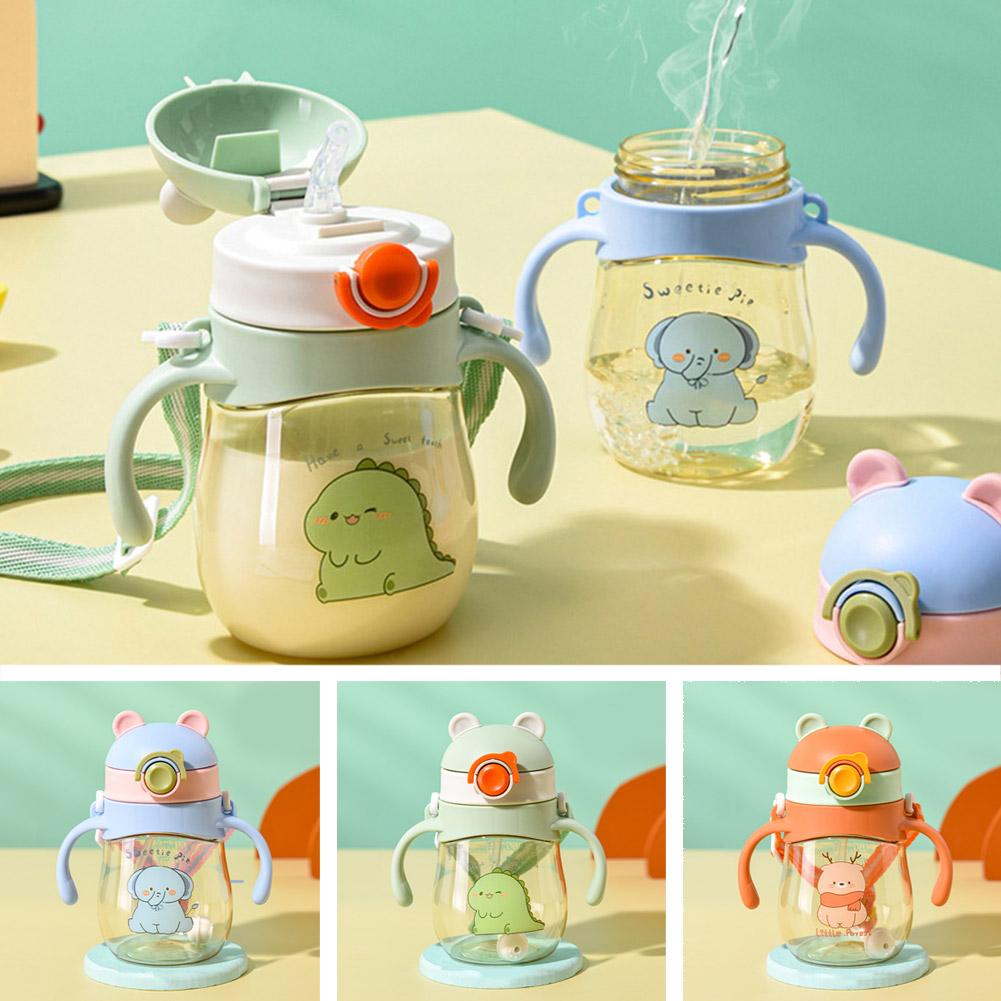 thumbnail image 2 of Ruifaya Taza con pajita para niños, botella para beber, asa, taza de aprendizaje, 410 ml, portátil♯, 2 of 7