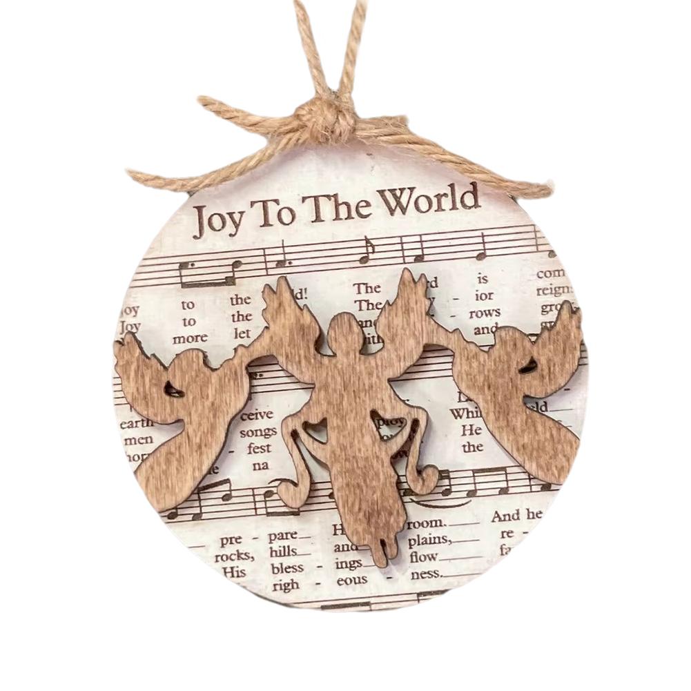 thumbnail image 3 of SGACAI 1 pieza de adorno de belén con partitura musical, adorno de belén con partitura musical de madera, decoración de belén con diseño de partitura musical, adorno colgante de Navidad de madera,, 3 of 7