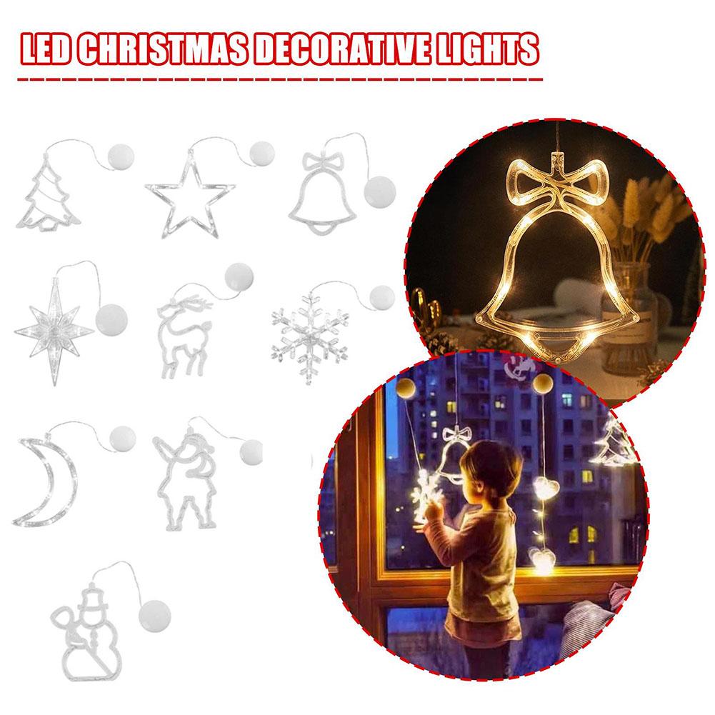 thumbnail image 3 of Wartleves Luces de estrella de muñeco de nieve navideño, decoración de ventana navideña, luces LED navideñas [* μ!, 3 of 7
