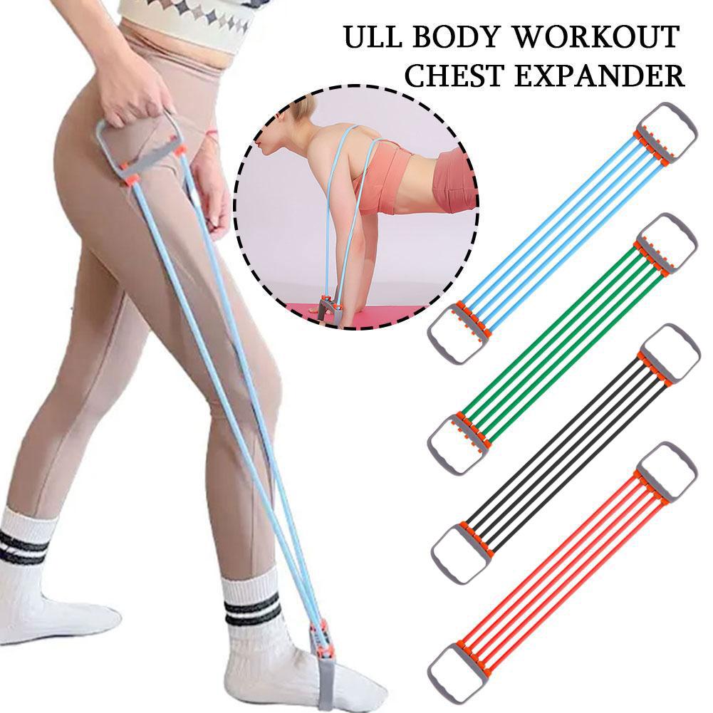 thumbnail image 2 of Wartleves Ejercicio de expansión de pecho, estirador de músculos, entrenamiento de 5 resortes, gimnasio en casa; б>, 2 of 7