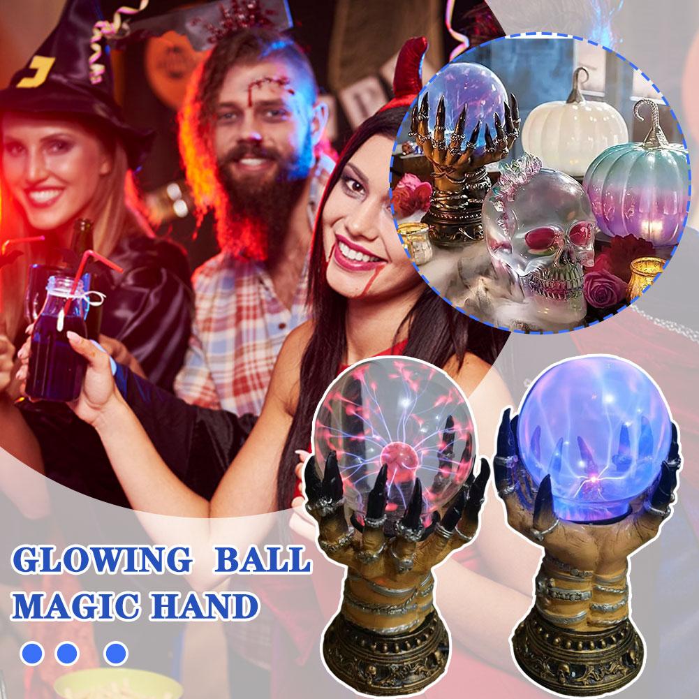 thumbnail image 3 of SGACAI Mano de bruja de resina con bola de cristal brillante, regalo de Navidad para niños, 3 of 7
