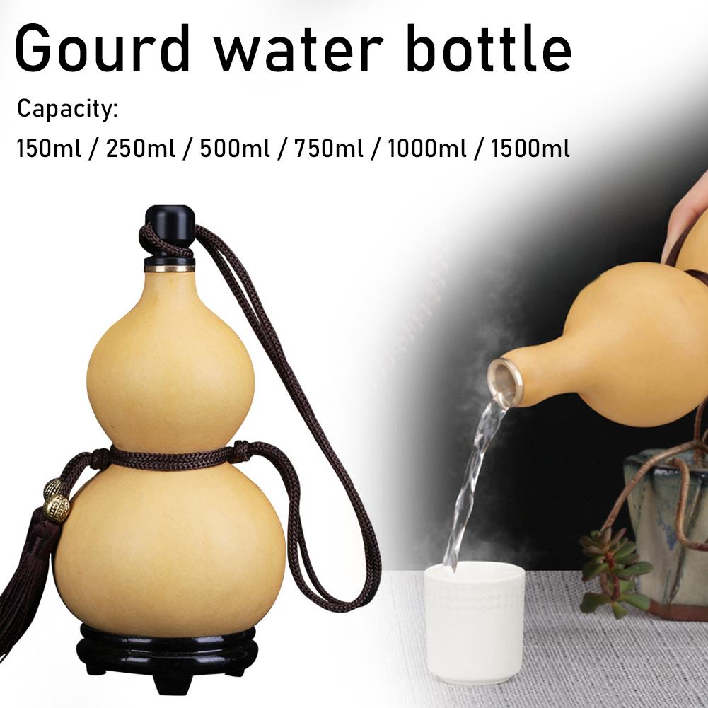 thumbnail image 3 of Wartleves Botella de agua de calabaza Calabaza natural Calabaza de vino abierta Talla de calabaza pequeña 500-7, 3 of 7