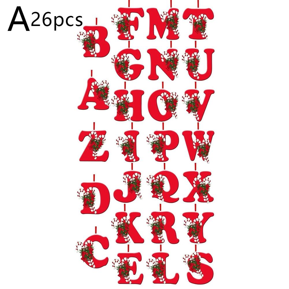 thumbnail image 4 of Wartleves RYGRZJ - Colgante para árbol de Navidad con 26 letras, adornos navideños personalizados con forma de bastón de caramelo, letras de la A a la Z, letras del alfabeto de Navidad para árbol de N, 4 of 7