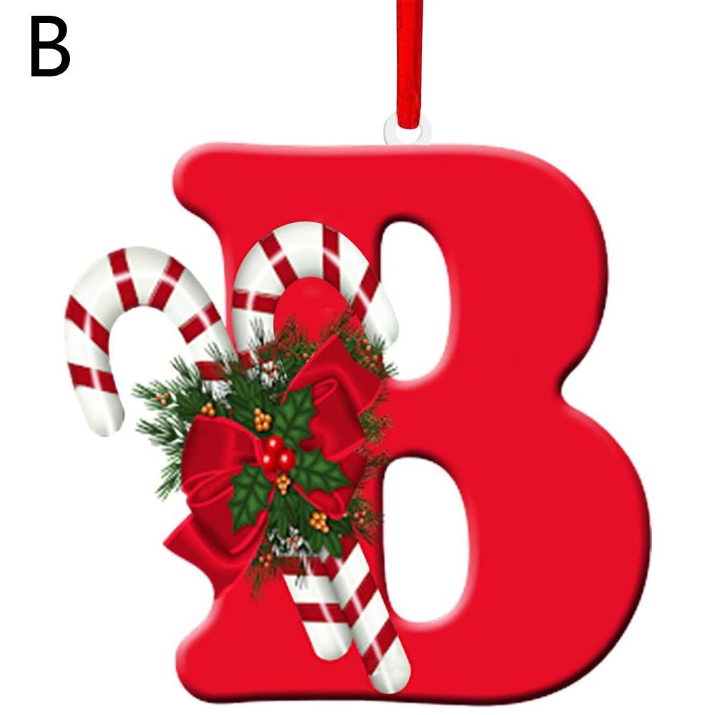 thumbnail image 5 of Wartleves RYGRZJ - Colgante para árbol de Navidad con 26 letras, adornos navideños personalizados con forma de bastón de caramelo, letras de la A a la Z, letras del alfabeto de Navidad para árbol de N, 5 of 7