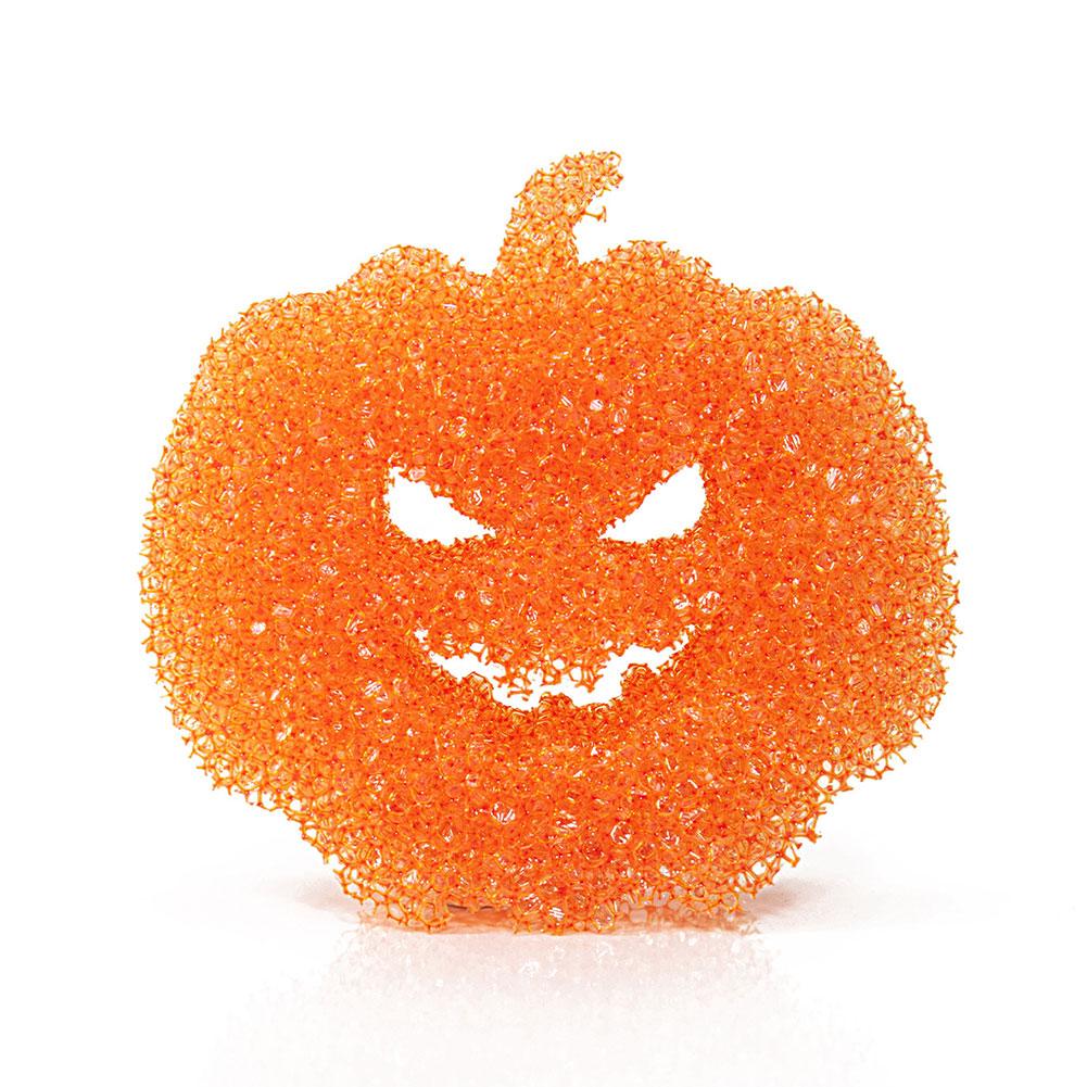 thumbnail image 5 of Ruifaya 1/3 piezas de esponja para fregar platos con forma de calabaza que no raya, para Halloween, 5 of 7