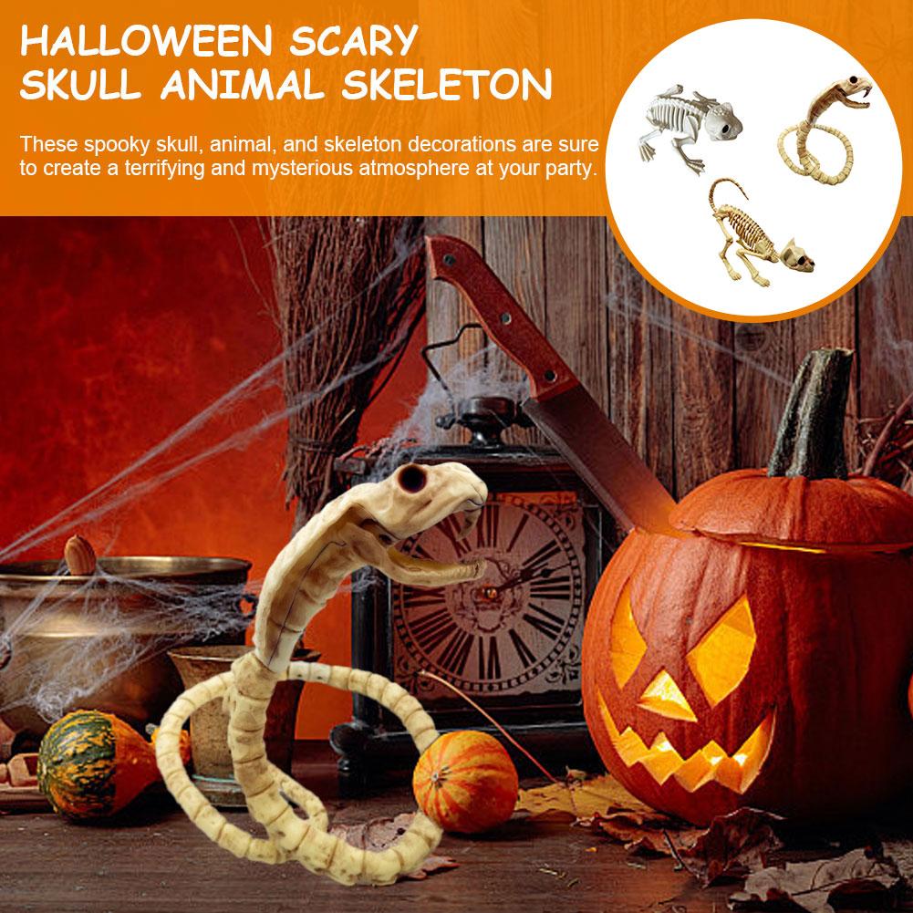 thumbnail image 2 of SGACAI Decoración de Halloween con esqueletos de animales de Fgbetcv, decoraciones de Halloween con esqueletos de serpiente, decoraciones de esqueletos de animales de Halloween, esqueletos de anima, 2 of 7