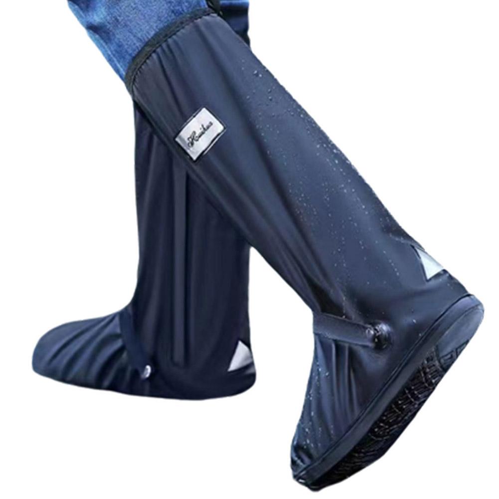 thumbnail image 5 of Wartleves Fundas para zapatos de lluvia para ciclismo al aire libre, de tubo alto y grueso, para acampar al aire libre, impermeables., 5 of 7
