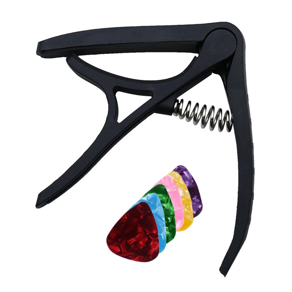 thumbnail image 5 of SGACAI Cejilla de guitarra de cambio rápido Pulunto, cejilla de nailon para guitarra con 6 púas de guitarra, llave de sujeción para cejilla de guitarra para piezas y accesorios de guitarra acústica, 5 of 7