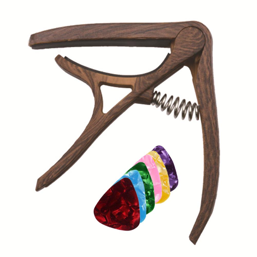 thumbnail image 4 of SGACAI Cejilla de guitarra de cambio rápido Pulunto, cejilla de nailon para guitarra con 6 púas de guitarra, llave de sujeción para cejilla de guitarra para piezas y accesorios de guitarra acústica, 4 of 7