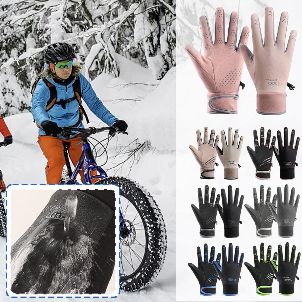 thumbnail image 3 of Ruifaya Guantes de invierno para mujer, para ciclismo, térmicos, resistentes al frío, al viento y al agua., 3 of 7