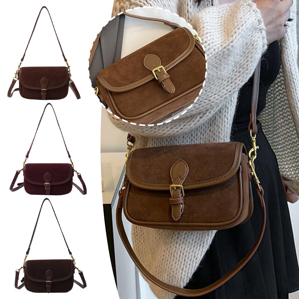 thumbnail image 2 of Ruifaya Bolso de mano vintage de piel de ante y nobuck para ir al trabajo y a la calle, nuevo C1, 2 of 7