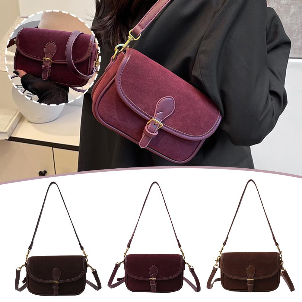 thumbnail image 3 of Ruifaya Bolso de mano vintage de piel de ante y nobuck para ir al trabajo y a la calle, nuevo C1, 3 of 7