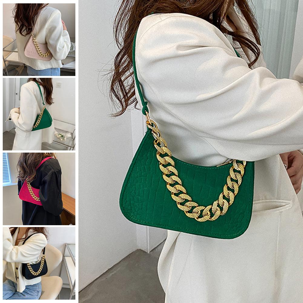 thumbnail image 3 of Ruifaya Bolso de mano con cadena Bolso de mano a la moda para la axila Diseños de nicho de moda y, 3 of 7