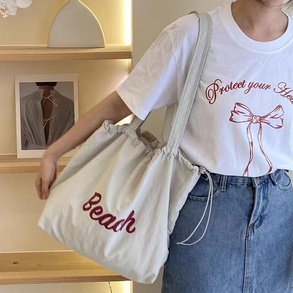 thumbnail image 5 of Ruifaya Bolso de nailon con letras, bolso de mano, bolso bandolera coreano para mujer, gran capacidad ζ, 5 of 7